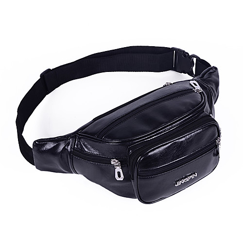 

Unisex Zipper PU Fanny Pack Solid Color Black / Light Coffee / Coffee