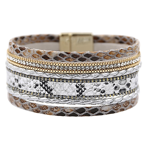 

Women's Vintage Bracelet Leather Bracelet Bracelet Snake Snake Vintage Trendy Fashion Colorful Oversized Leather Bracelet Jewelry Black / White / Beige For Graduation Street Holiday Club Festival