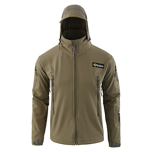

Men's Hunting Jacket Outdoor Thermal / Warm Waterproof Windproof Breathability Spring Summer Fall Camo Jacket Top Terylene Camping / Hiking Hunting Climbing Black Green Camouflage / Winter / Winter