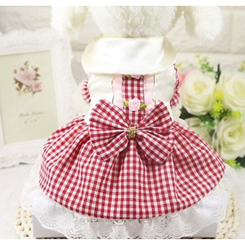 

Dog Cat Pets Dress Puppy Clothes Bowknot Dresses&Skirts Wedding Party Dog Clothes Puppy Clothes Dog Outfits Red Blue Pink Costume for Girl and Boy Dog Polyster XS S M L XL XXL