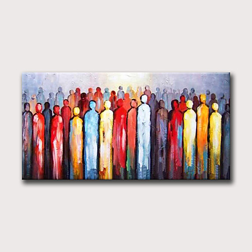 

Oil Painting Hand Painted - Abstract People Modern Rolled Canvas (No Frame)