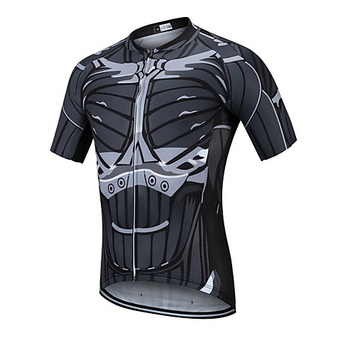 

CAWANFLY Men's Short Sleeve Cycling Jersey Black Geometic Bike Jersey Top Mountain Bike MTB Road Bike Cycling Breathable Quick Dry Back Pocket Sports Clothing Apparel / Advanced / Expert / Stretchy