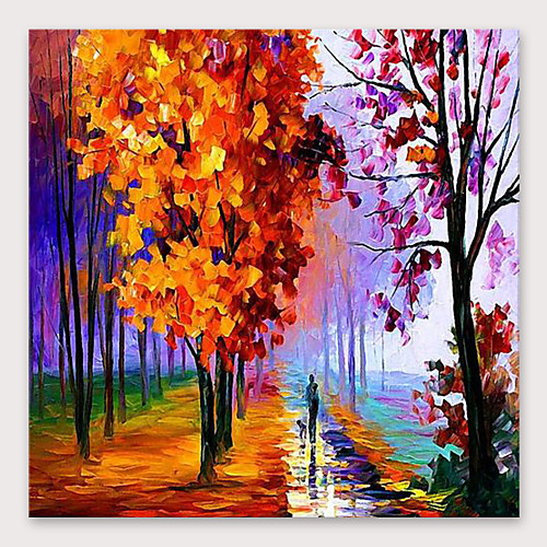 

Oil Painting Hand Painted - Abstract Landscape Modern Stretched Canvas