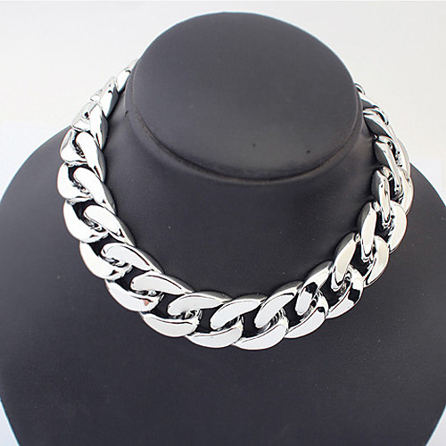 

Women's Choker Necklace Chain Necklace Torque Classic Precious Fashion Hard Plastic Black Gold Silver 45 cm Necklace Jewelry 1pc For Daily Street Work