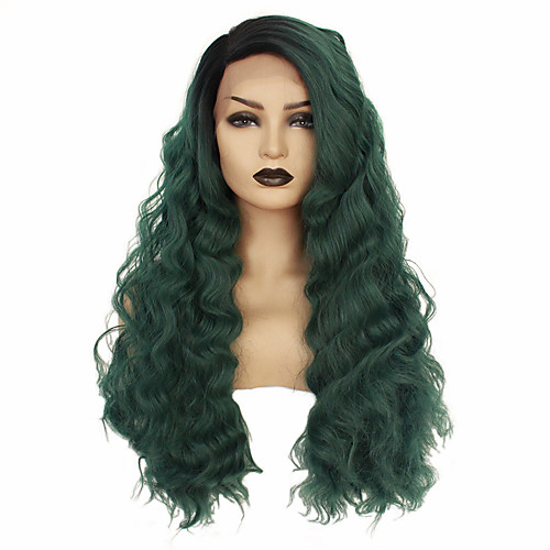 

Synthetic Lace Front Wig Wavy Taylor Middle Part Lace Front Wig Long Green Synthetic Hair 22-26 inch Women's Heat Resistant Women Hot Sale Green / Glueless