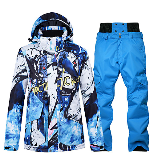

Men's Ski Jacket with Pants Skiing Snowboarding Winter Sports Waterproof Windproof Warm 100% Polyester Clothing Suit Ski Wear