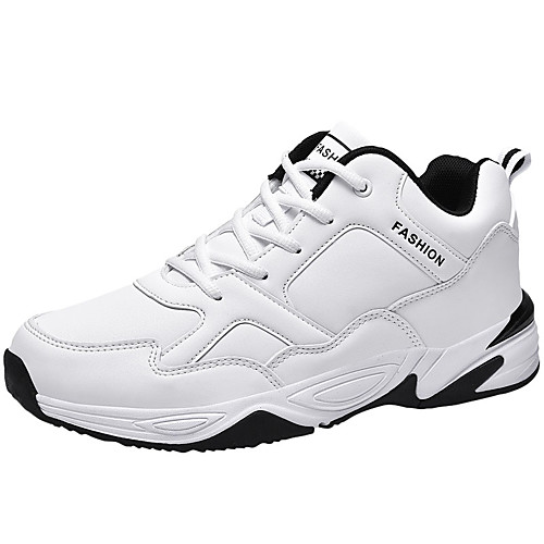

Men's Comfort Shoes PU Fall Athletic Shoes Walking Shoes White / Black