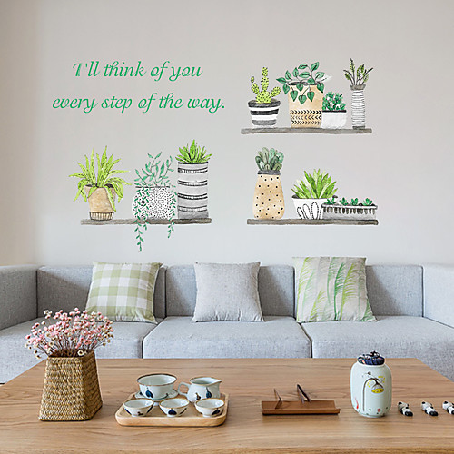 

Ins fresh plant potted bedroom cabinet living room wall decoration wall stickers SK6057