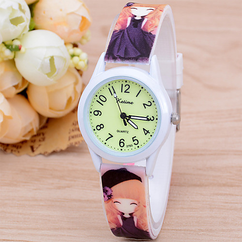 

Kids Sport Watch Quartz Silicone White / Red / Green No Chronograph Cute New Design Analog New Arrival Fashion - White Purple Green One Year Battery Life