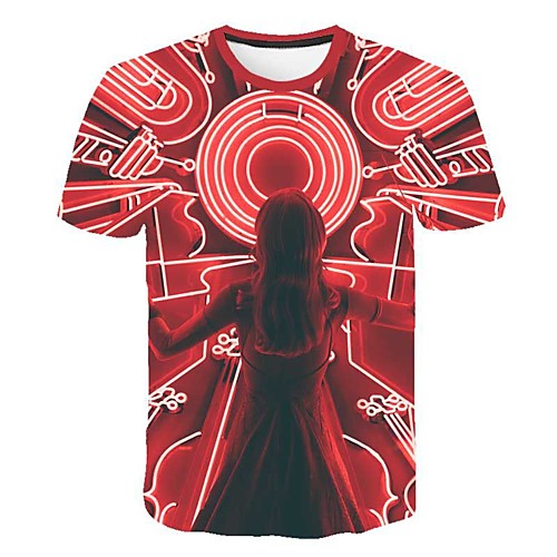 

Men's 3D Print T-shirt Daily Round Neck Red / Short Sleeve