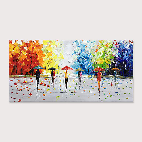 

Oil Painting Hand Painted - Abstract Landscape Modern Rolled Canvas