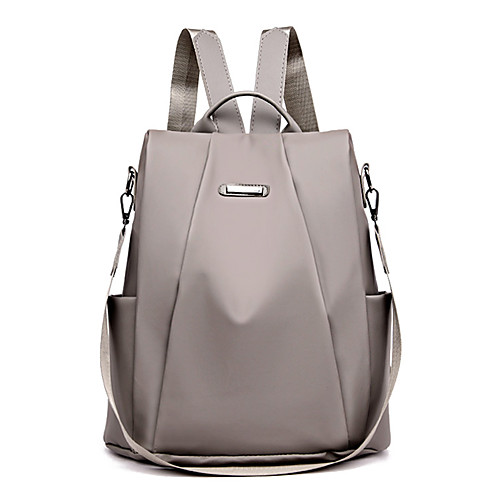 

Waterproof Nylon Zipper Commuter Backpack Solid Color Sports & Outdoor Black / Light Grey
