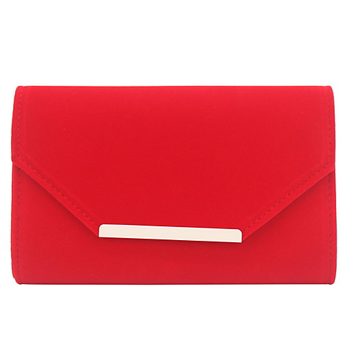 

Women's Velvet Clutch Solid Color Black / Blue / Red