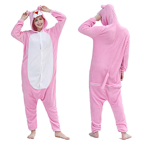 

Adults' Kigurumi Pajamas Leopard Onesie Pajamas Flannelette Pink Cosplay For Men and Women Animal Sleepwear Cartoon Festival / Holiday Costumes