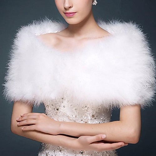 

Sleeveless Capelets Faux Fur / Special Fur Type / Feather / Fur Wedding / Party / Evening Women's Wrap With Feathers / Fur