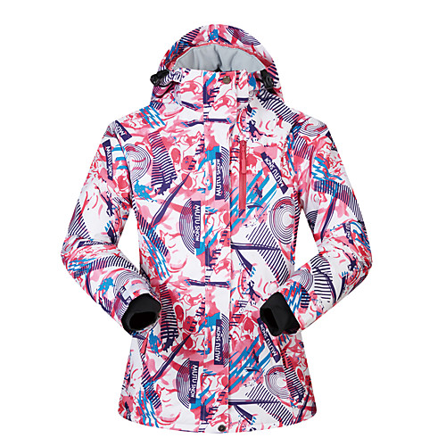 

MUTUSNOW Women's Ski Jacket Skiing Snowboarding Winter Sports Waterproof Windproof Warm Polyester Jacket Ski Wear