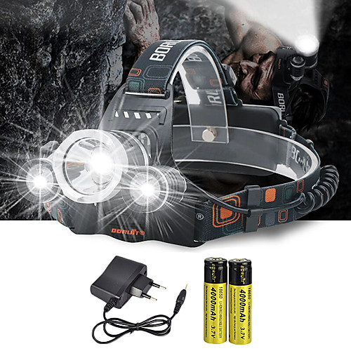 

Headlamps Headlight 10000 lm LED Emitters 4 Mode with Batteries and Charger Anglehead Suitable for Vehicles Super Light Camping / Hiking / Caving Cycling / Bike Hunting White Green Red