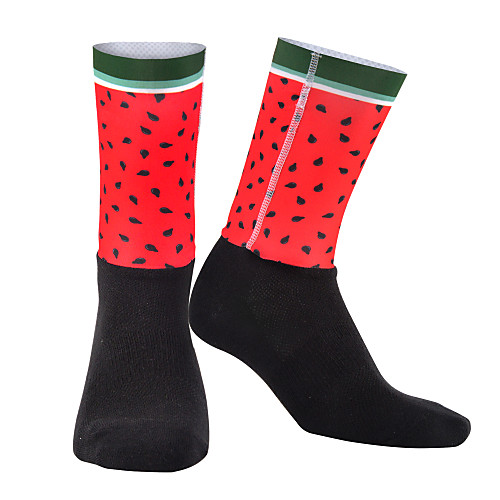 

Socks Bike / Cycling Breathable Cycling 1 Pair Watermelon Polyster Lycra Cotton Black / Red Black / Yellow M L / Mountain Bike MTB