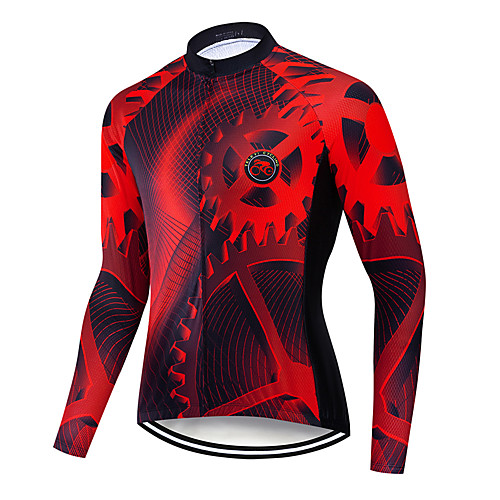 

Men's Long Sleeve Cycling Jersey Winter Polyester Black / Red Gradient Gear Bike Jersey Top Mountain Bike MTB Road Bike Cycling Breathable Quick Dry Sweat-wicking Sports Clothing Apparel / Stretchy
