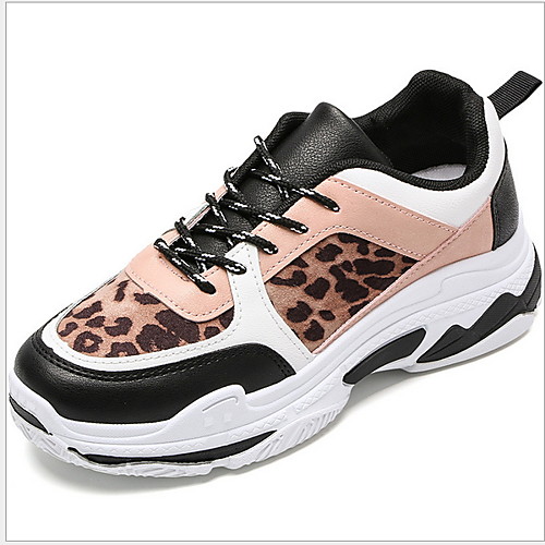 

Women's Athletic Shoes Flat Heel Round Toe PU Running Shoes Winter Black