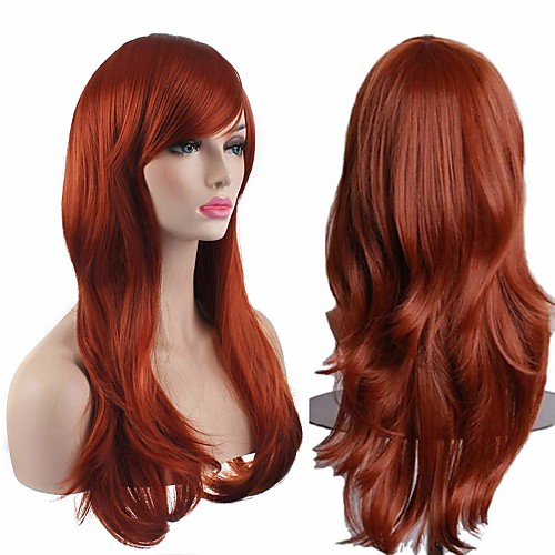 

Cosplay Costume Wig Synthetic Wig Curly Body Wave Halloween Asymmetrical Wig Long Brown Synthetic Hair 28 inch Women's Best Quality Brown