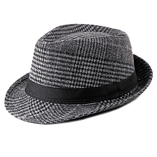 

Men's Basic Polyester Bucket Hat-Striped Fall Brown Dark Gray Light gray