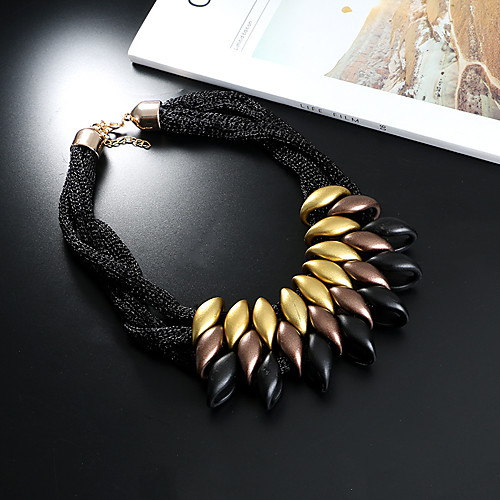 

Women's Statement Necklace Statement Ladies Chunky Resin Chenille Black Silver Rainbow Necklace Jewelry One-piece Suit For Casual Date