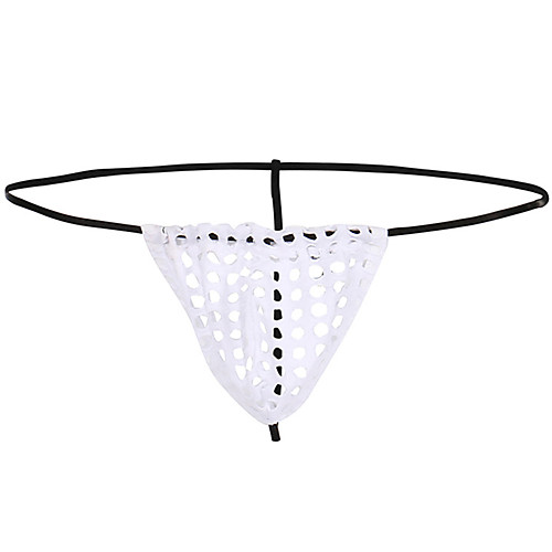 

Men's Mesh / Basic G-string Underwear - Normal Low Waist Black White Yellow S M L