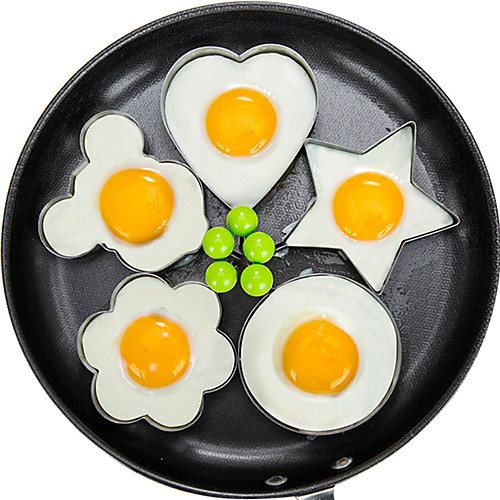 

5pcs/set Fried Egg Pancake Shaper Omelette Mold Mould Frying Egg Cooking Tools Kitchen Accessories Gadget Rings
