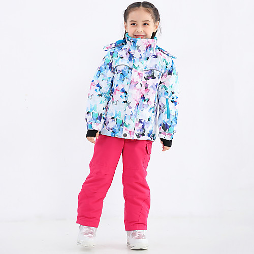 

Boys' Girls' Ski Jacket with Pants Camping / Hiking Snowboarding Winter Sports Thermal Warm Waterproof Windproof Polyster Warm Top Warm Pants Clothing Suit Ski Wear / Kids