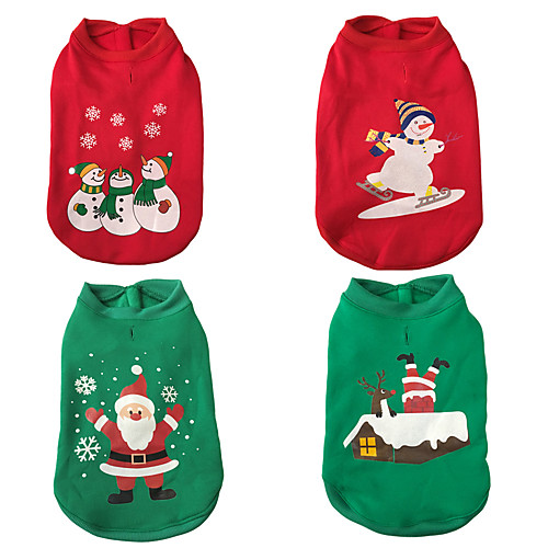 

Dog Cat Vest Christmas Puppy Clothes Christmas Winter Dog Clothes Puppy Clothes Dog Outfits Red / Green Red Light Green Costume for Girl and Boy Dog Polyester Canvas Mixed Material S M L XL