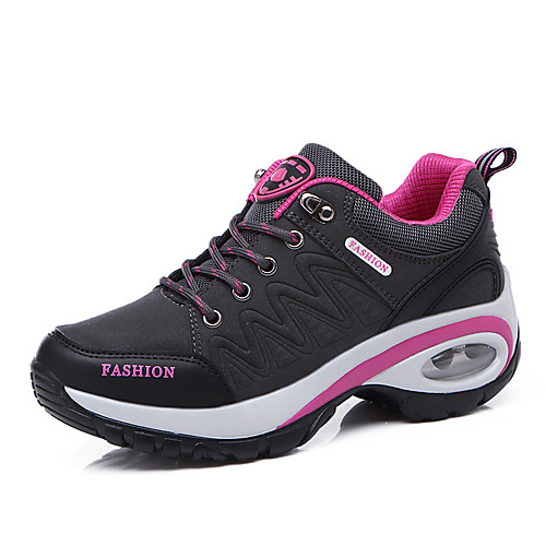 

Women's Trainers Athletic Shoes Hidden Heel Round Toe Outdoor Hiking Shoes Leather Pink / White Pink / Grey Black