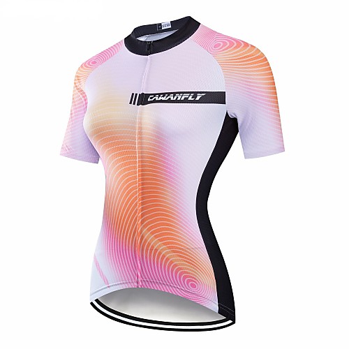 

CAWANFLY Women's Short Sleeve Cycling Jersey Mineral Green Gradient Bike Jersey Top Mountain Bike MTB Road Bike Cycling Breathable Quick Dry Back Pocket Sports Clothing Apparel / Advanced / Expert