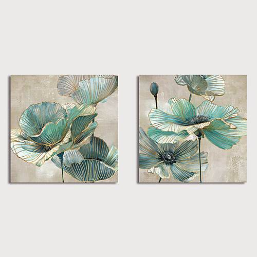 

Oil Painting Hand Painted - Floral / Botanical Modern Stretched Canvas