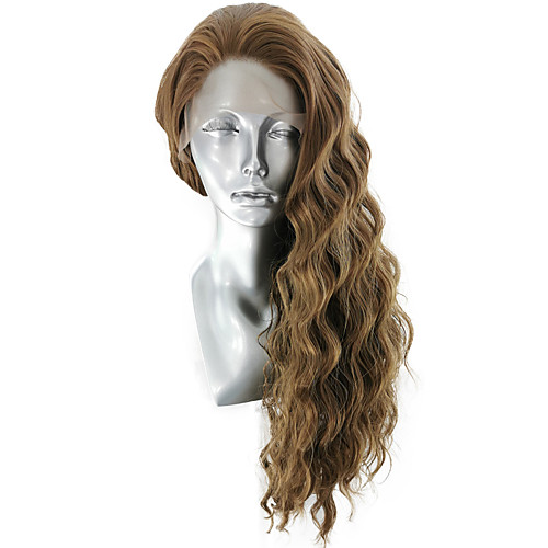 

Synthetic Lace Front Wig Wavy Body Wave Free Part Lace Front Wig Long Flaxen Synthetic Hair 8-12 inch Women's Soft Elastic Women Brown / Glueless
