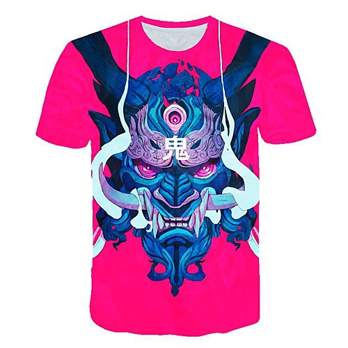 

Men's 3D Print T-shirt Daily Round Neck Red / Short Sleeve