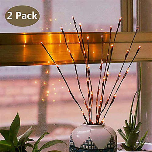 

2pcs 20 Bulbs LED Willow Branch Lamp Battery Powered Natural Tall Vase Filler Willow Twig Lighted Branch For Home Decoration