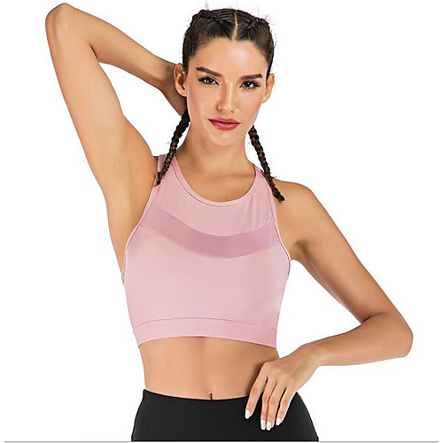 

Women's Sports Bra Sports Bra Top Bra Top Open Back Nylon Running Jogging Breathable Quick Dry Sweat-wicking Padded Light Support Red Pink Solid Colored