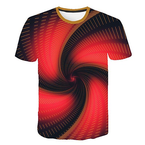 

Men's 3D Print T-shirt Daily Round Neck Red / Short Sleeve