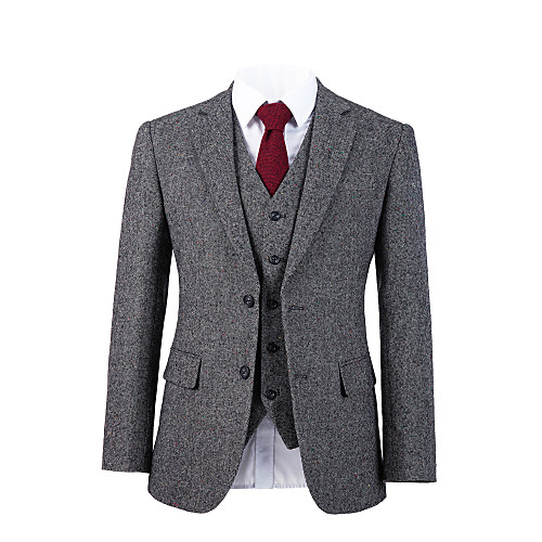 

Gray starlight tweed wool custom suit
