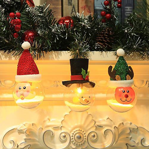 

3pcs LED Bulb Christmas Hanging Lamp Suspension Light Decoration Xmas Tree OrnamentsSanta Claus Snowman Reindeer