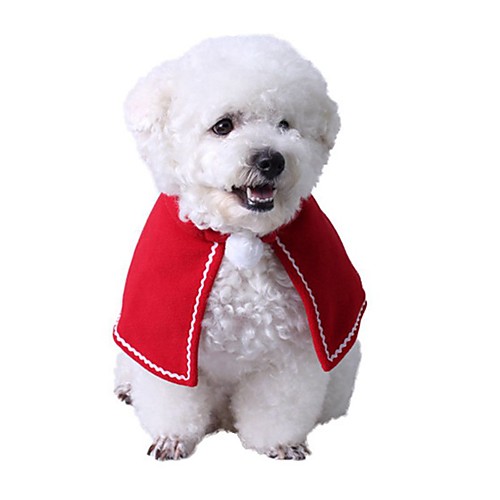 

Dog Cat Ornaments Puppy Clothes Solid Colored Christmas Winter Dog Clothes Puppy Clothes Dog Outfits Red Costume for Girl and Boy Dog Polar Fleece S M L