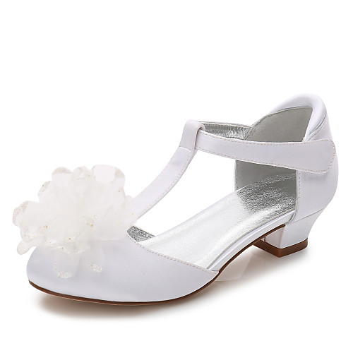 

Girls' Mary Jane Satin Heels Little Kids(4-7ys) / Big Kids(7years ) Flower White / Ivory Spring / Party & Evening / Rubber