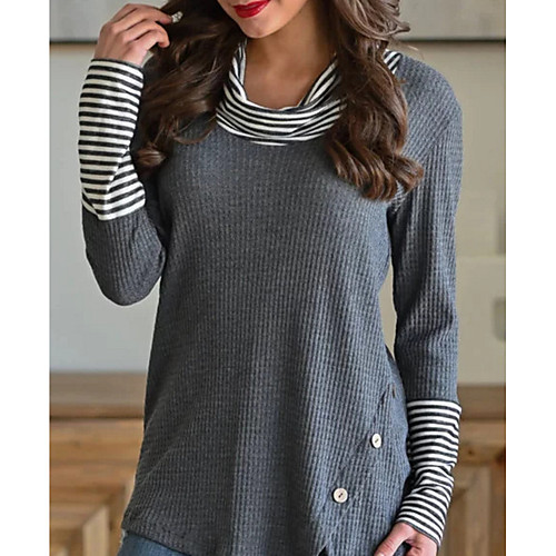 

Women's Striped Blouse Daily Wine / Blue / Brown / Gray