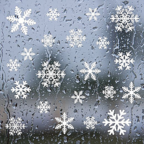 

Creative Snowflake Christmas New Year Supplies Wall Sticker Glass Window Background Decoration Static Sticker AMJ301 White