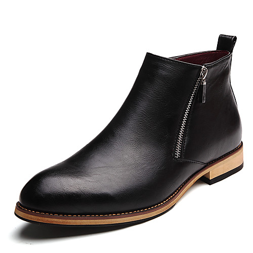 

Men's Fashion Boots Faux Leather Winter / Fall & Winter Business / Casual Boots Breathable Mid-Calf Boots Black / Brown / Gray