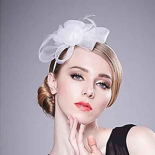 

Organza Hair Accessory with Solid 1 Piece Wedding / Special Occasion Headpiece