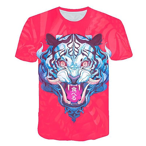 

Men's 3D Print T-shirt Daily Round Neck Red / Short Sleeve