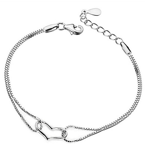 

Men's Women's Bracelet Classic Heart Fashion Silver-Plated Bracelet Jewelry Silver For Daily