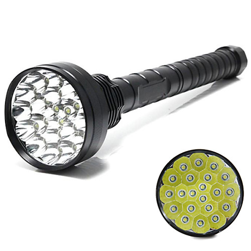 

LED Flashlights / Torch Tactical Waterproof 25000 lm LED 21 Emitters 5 Mode Tactical Waterproof Rechargeable Impact Resistant Nonslip grip Strike Bezel Camping / Hiking / Caving Cycling / Bike Hunting
